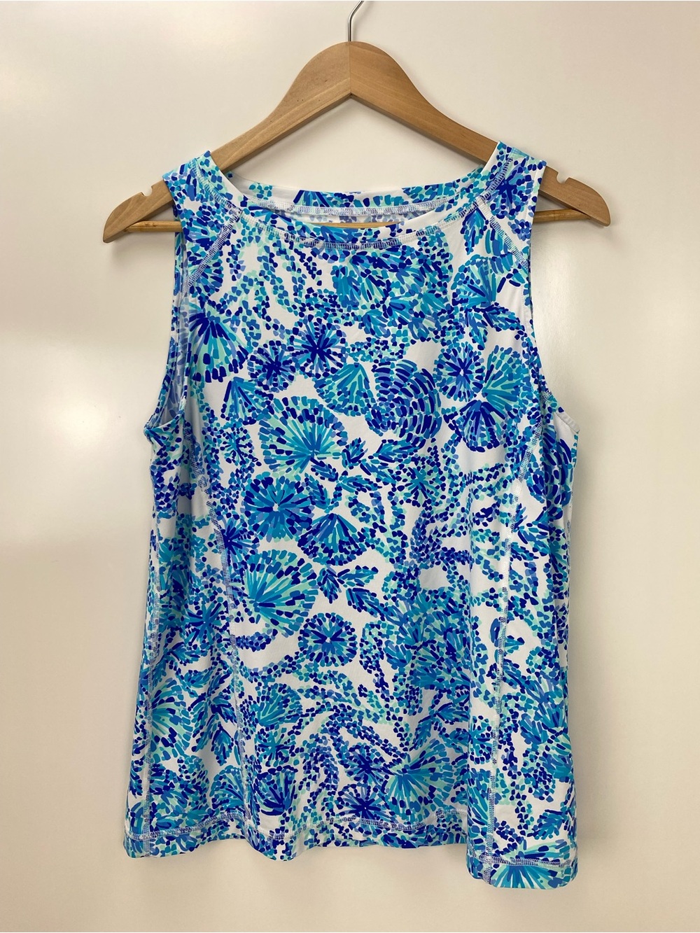 Lilly Pulitzer Blue & Turquoise Floral Tank Top